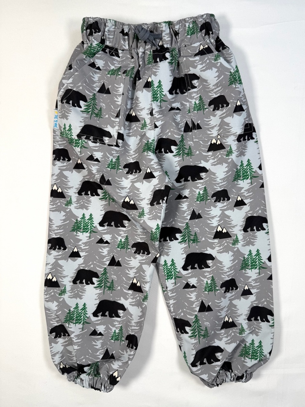 JAN & JUL Rain Pants Unisex 3T Waterproof Bear Print Outdoor Hiking Naturecore